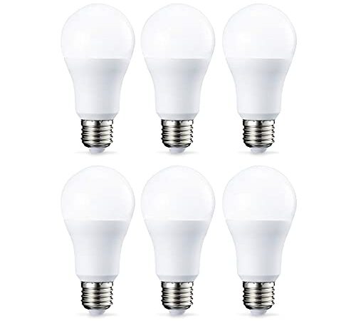 Amazon Basics Lot de 6 ampoules LED Culot Edison à vis E27 10,5 W (équivalent 75 W) Blanc chaud Intensité non variable