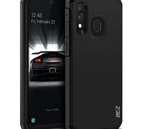 BEZ Coque Samsung A40, Housse Etui pour Samsung Galaxy A40 Antichoc Survivor Shockproof Double Protection Double Ultra Resistante, Noir