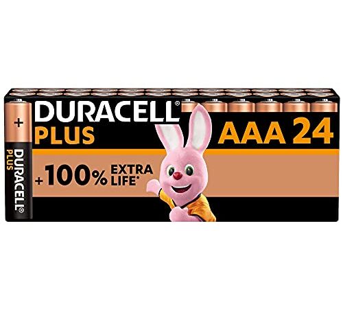 Duracell - Piles alcalines AAA Plus, 1.5 V LR03 MN2400, paquet de 24