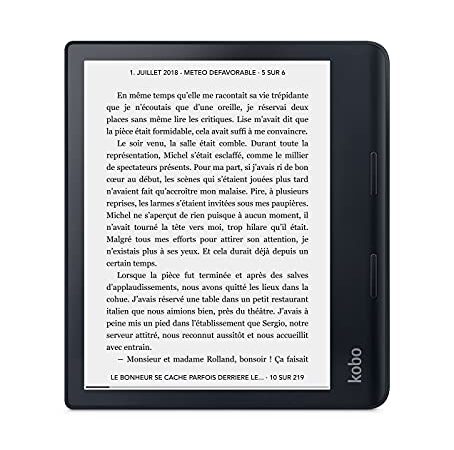 Kobo Sage- Liseuse eBook et AudioBook- Ecran 8"-WiFi- jusqu'à 24000 eBooks- 150 AudioBooks- Waterproof-Compatible Kobo Stylus Noir