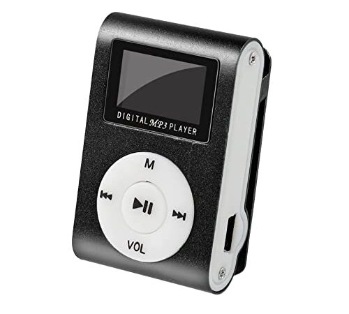 Lecteur MP3 - écran LCD + écouteurs SETTY - 30 x 50 x 16 mm Autonomie 8 Heures Embouts d'écouteurs Inclus Prise en Charge des Cartes microSD (Noir)