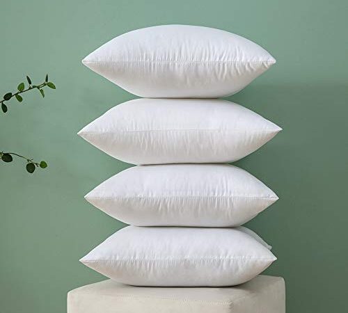 MIULEE Coussin 40x40 cm Lot de 4, Coussins de Garnissage, Coussins Decoratifs pour Canapes, Oreillers Carrés Blanc Coussin 40x40 sans Housse, Intérieur Coussin Salon, Rembourrage Coussin