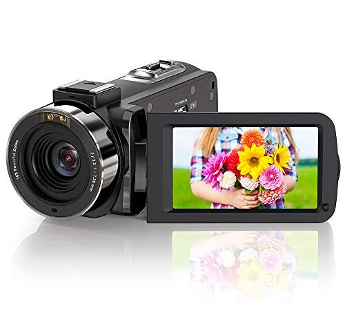 ZORNIK Caméscope,IR Vision Nocturne Caméra Vidéo HD 1080P 36MP 16X Zoom Numérique 3,0 Pouces LCD 270 Degrés Ecran Rotatif Vlogging Caméra