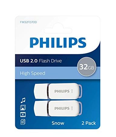 Philips USB 2.0 32Go / GB Snow Edition Gris 2-Pack