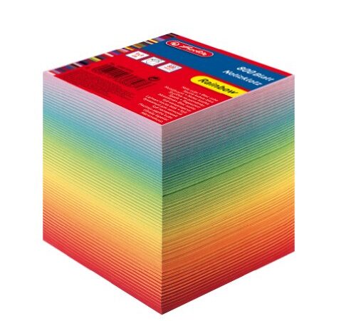 Herlitz 10901973 Cube bloc-notes 800 feuilles 9 x 9 x 8,5 cm (Couleurs de l'arc-en-ciel) (Import Allemagne)