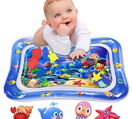 Infinno Gonflable Tummy Time Mat Tapis de jeu d'eau pour bébé de qualité supérieure pour bébés et tout-petits Jouets pour bébé de 3 6 9 mois