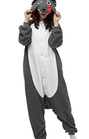 Adulte Pyjama Animal Cosplay Kigurumi Unisexe Vêtements de Nuit Onesie Loup pour Hauteur 140-187 cm