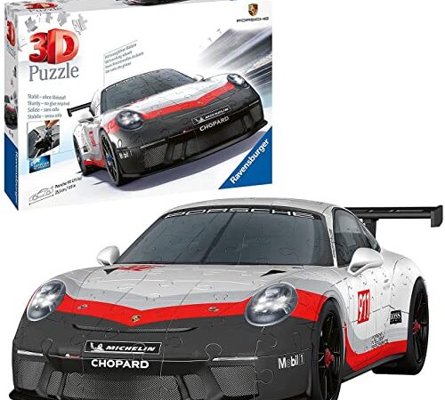 Ravensburger - Puzzle 3D Véhicules - Porsche 911 GT3 Cup - A partir de 8 ans - 108 pièces numérotées à assembler sans colle - Accessoires de finition inclus - 11147