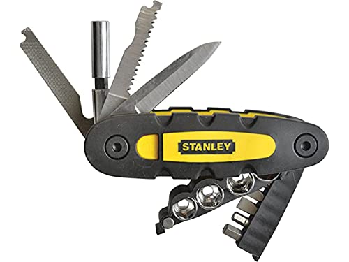 Stanley STHT0-70695 Couteau multifonction 14 en 1 avec Porte-embouts, Jaune/noir