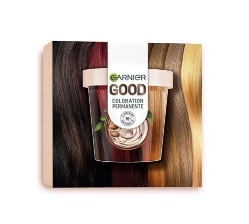 Garnier - Coloration Permanente - Sans Ammoniaque - 90% d'Ingrédients d'Origine Naturelle - Beurre de Karité - 100% Couverture Cheveux Blancs - Starter Kit - Châtain Cacao (4.0)
