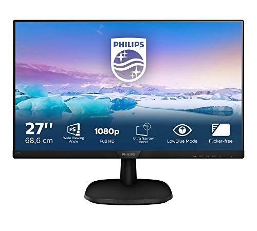 Philips Moniteur LCD Full HD 273V7QDSB/00 - Écrans Plats de PC (68,6 cm (27"), 1920 x 1080 Pixels, Full HD, LED, 5 ms, Noir)