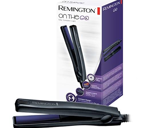 Remington Mini Lisseur [Pratique Idéal voyage] On The Go (Design ultra compact 15cm, Céramique, Glisse Facile, Température élevée 200°, Voltage universel) Lisseur Cheveux S2880